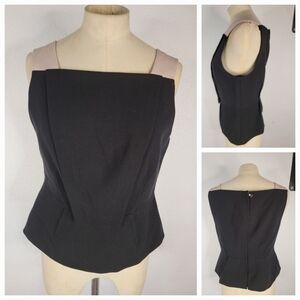 Bcbgmaxazria Sz S Marley Top Black Tan Cami  Colorblock Structured